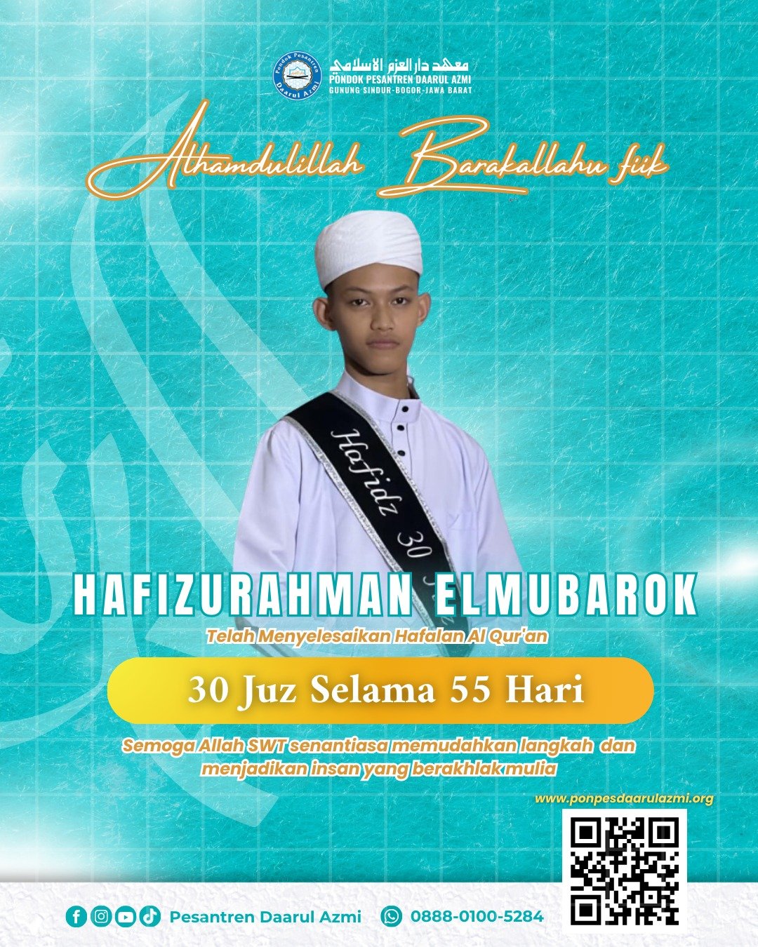 Santri Daarul Azmi menghafal 30 juz Al-Qur'an